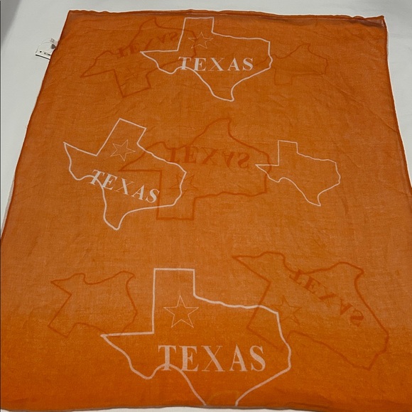 Infinity Orange&White  Texas Map Scarf Viscose NWT - Picture 1 of 8